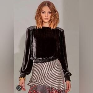 Lahive Mary Jane Silk Velvet Top Size XS